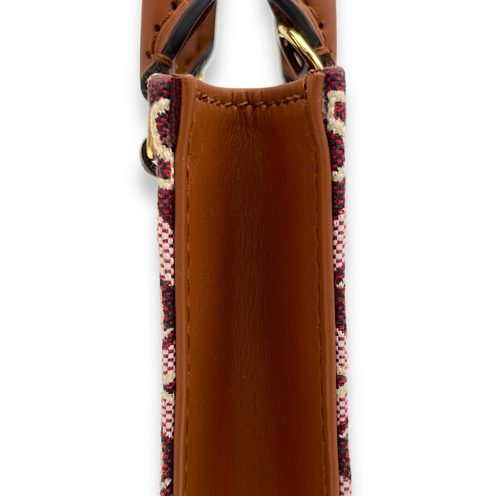 Since 1854 Sac Plat Petite Red Top Handle Bag in Canvas, Gold hardware - Image 9