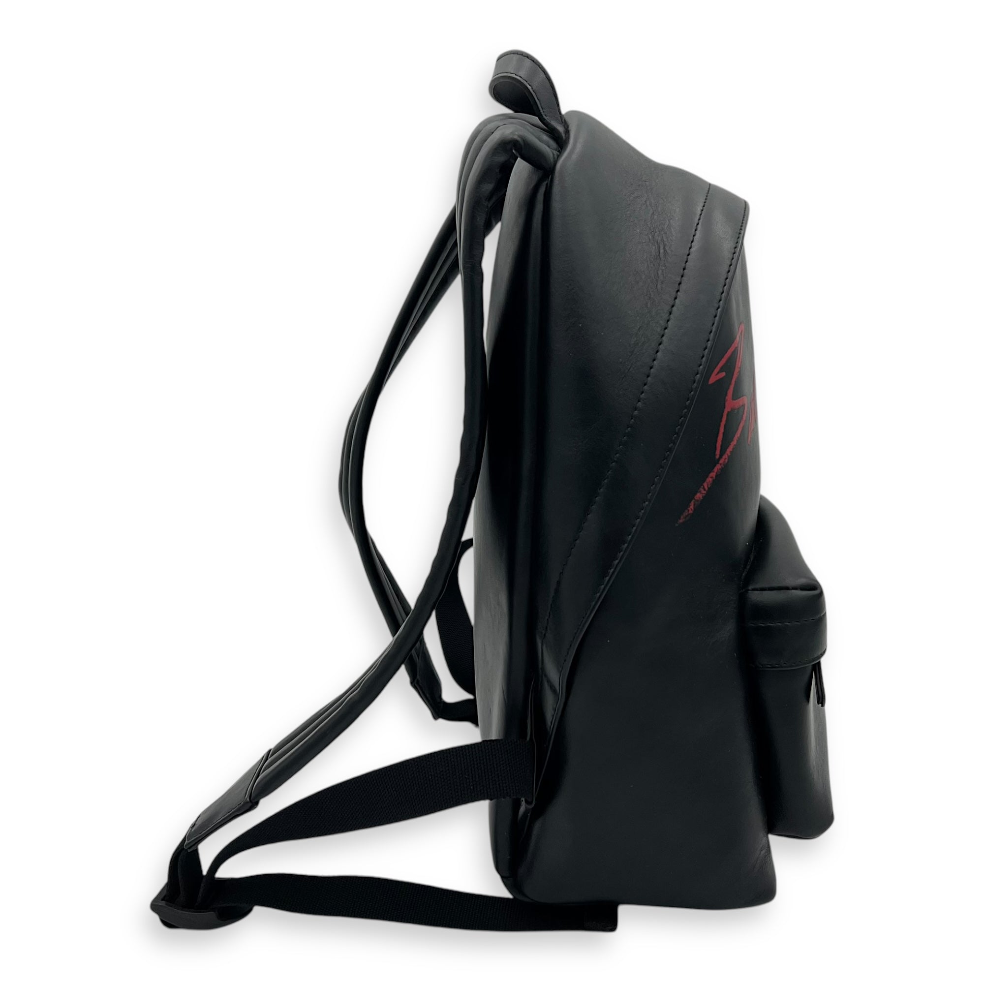 Logo Backpack Black in Calfskin, Silver hardware - Image 5