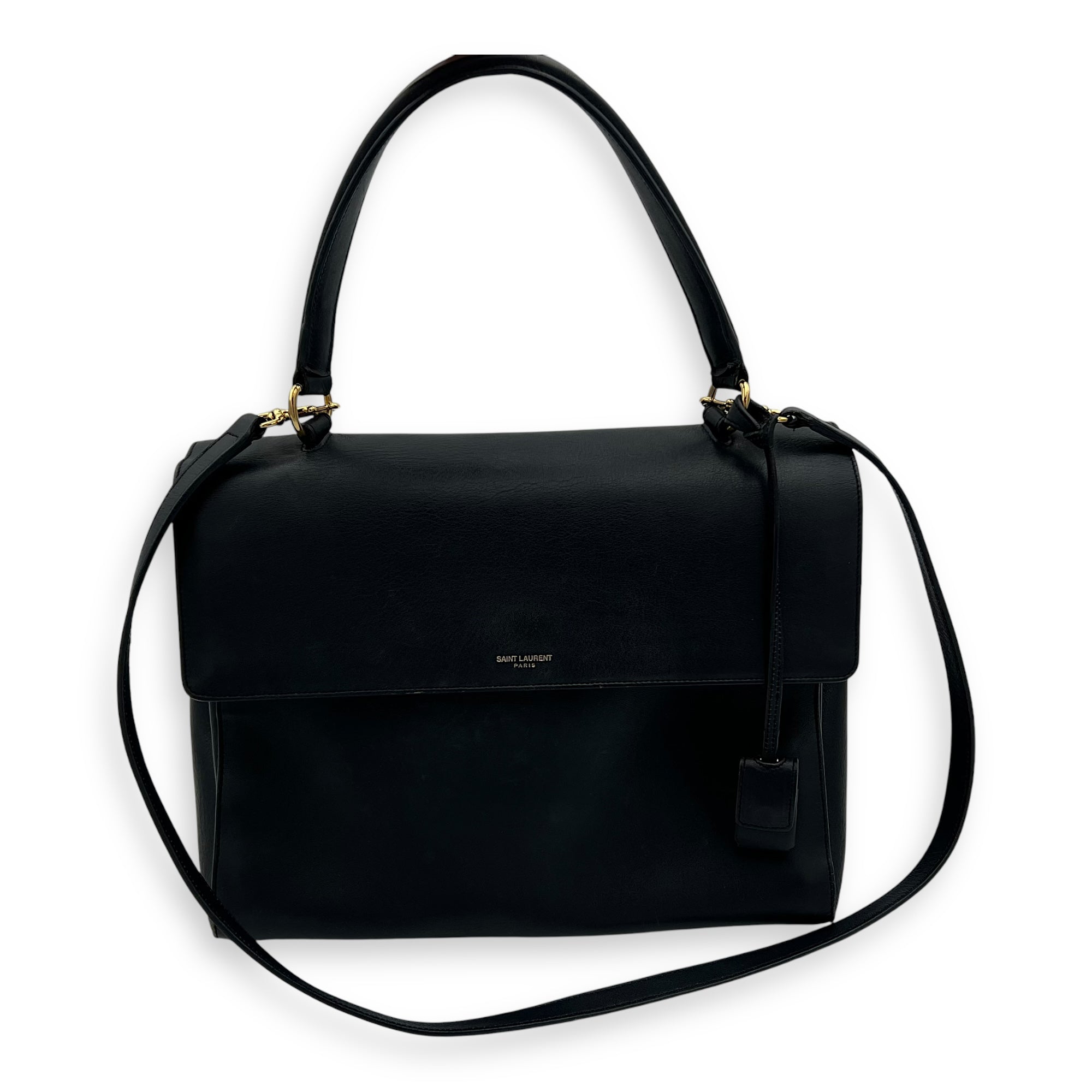 Moujik Top Handle Bag Blue in Calfskin, Gold hardware - Image 23