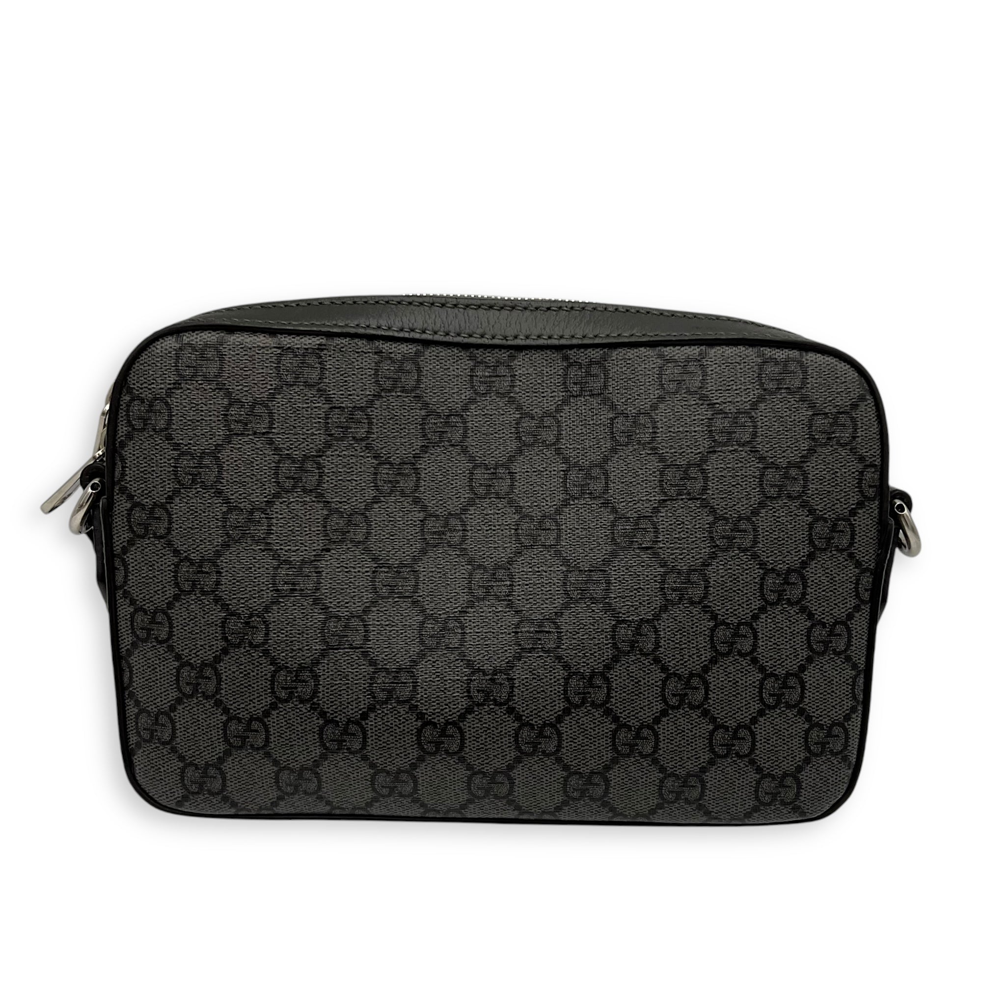 Ophidia Crossbody Bag Black in Coated Canvas, Silver hardware - Image 3