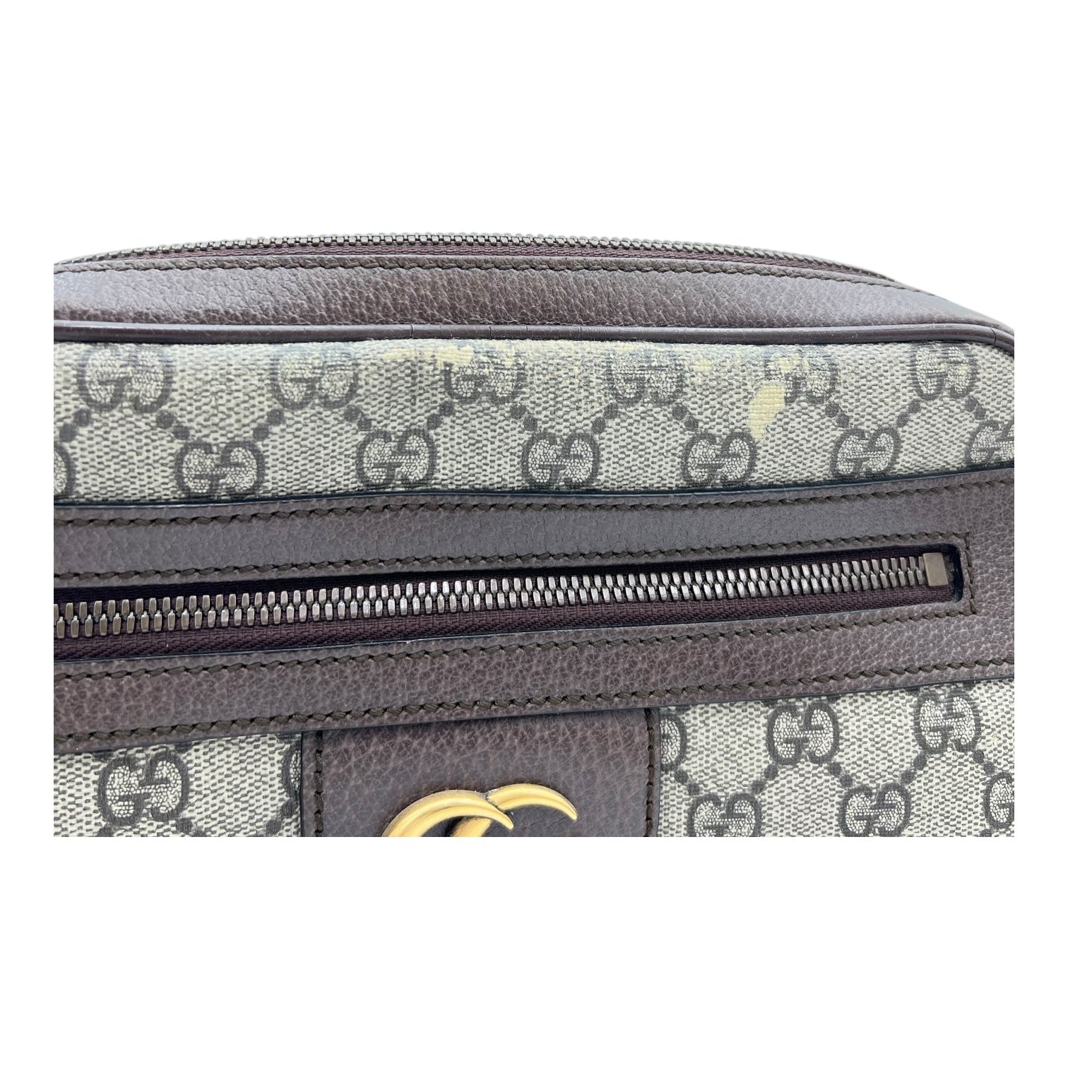 Ophidia Crossbody Bag Brown in Monogram Coated Canvas, Gold hardware - Image 12