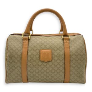 Macadam Top Handle Bag Beige in Coated Canvas, Gold hardware