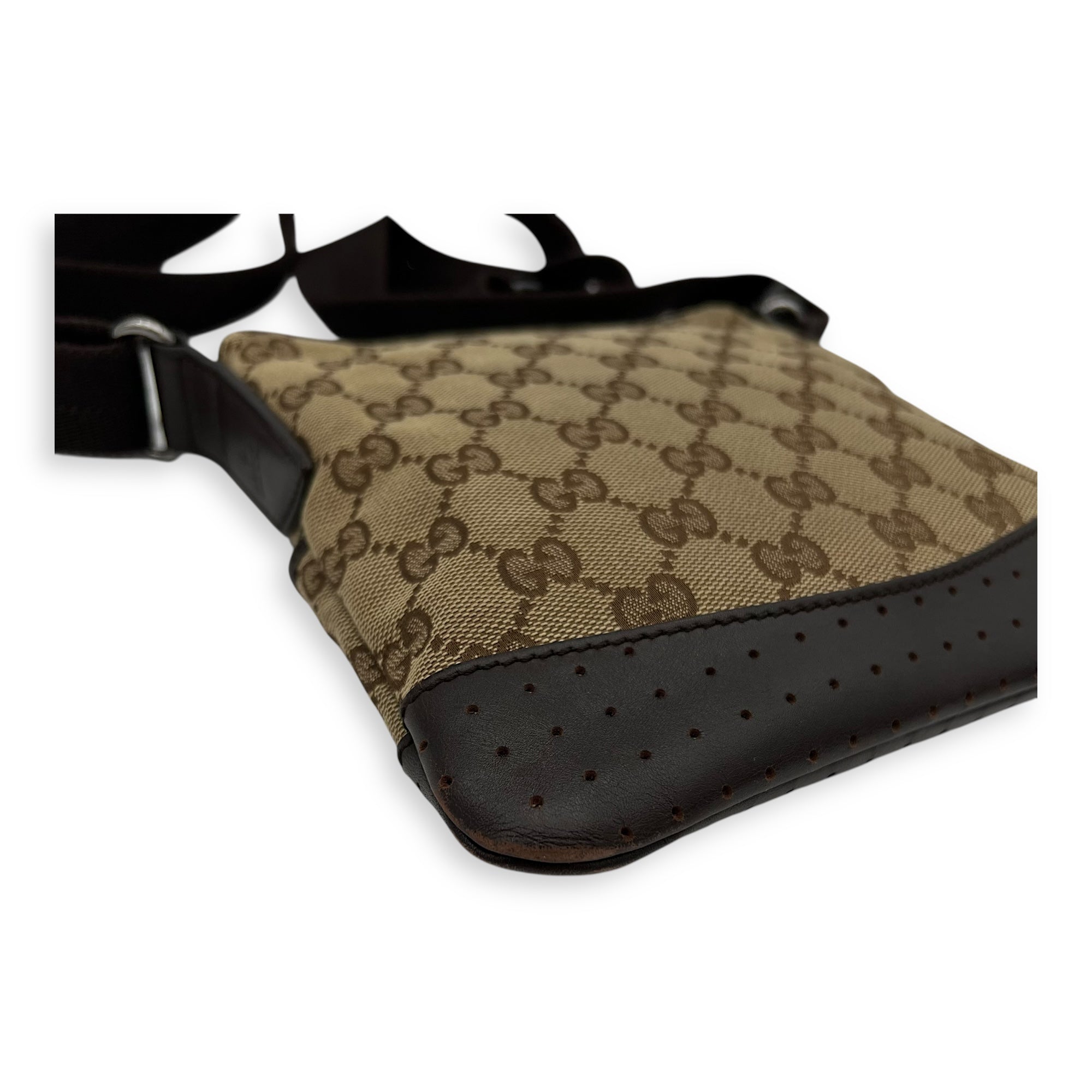 GG Crossbody Bag Brown in Canvas, Silver hardware - Image 11