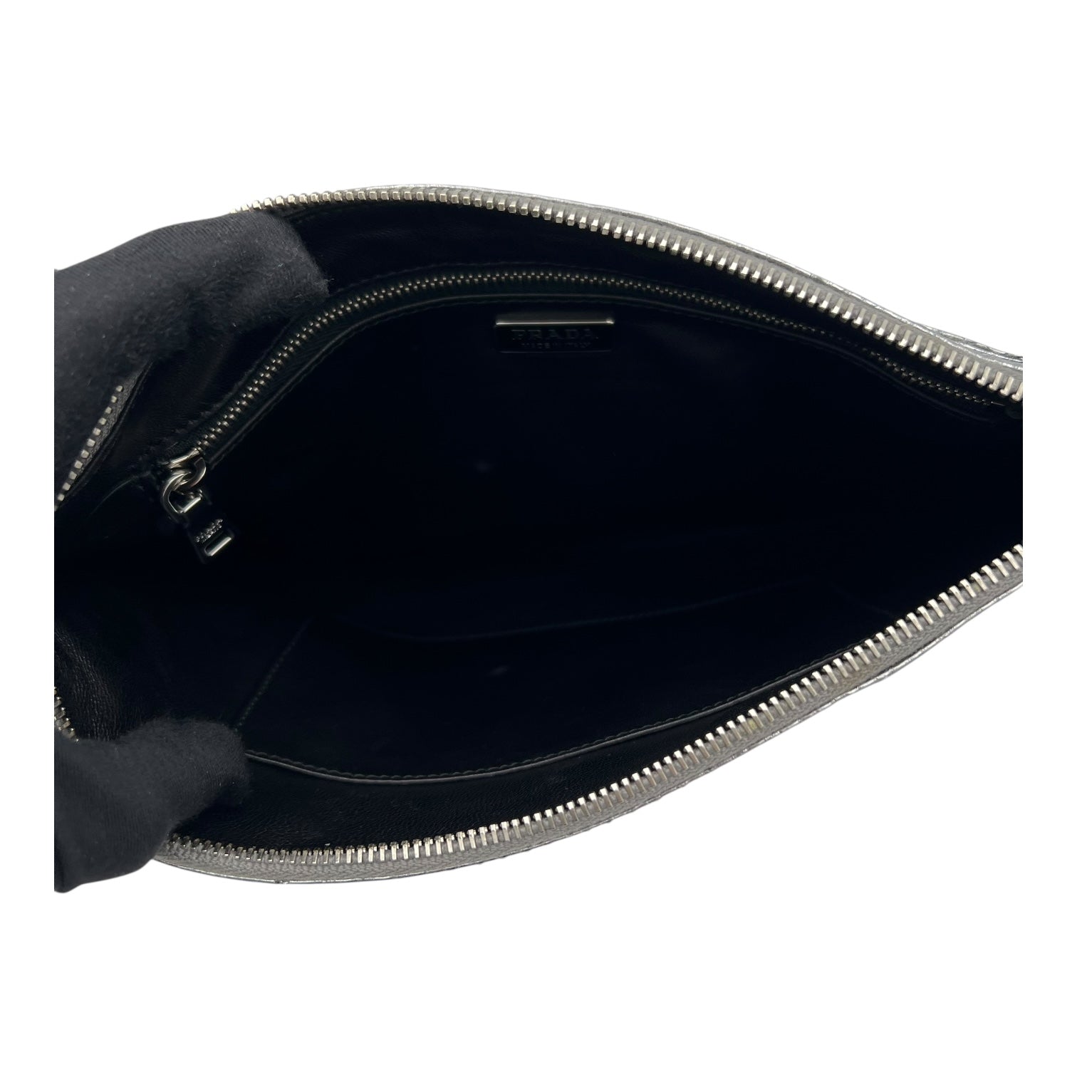 Push Lock Clip Silver Clutch in Python Embossed Calfskin, Silver hardware - Image 7