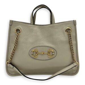 Horsebit 1955 Top Handle Bag White in Calfskin, Gold hardware