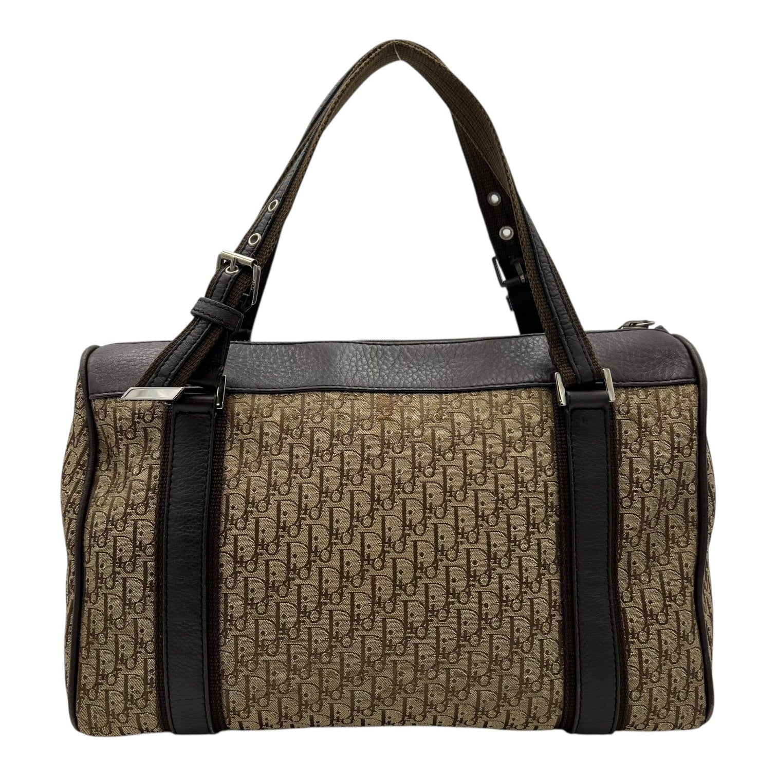 Trotteur Shoulder Bag Brown in Canvas, Silver hardware - Image 3