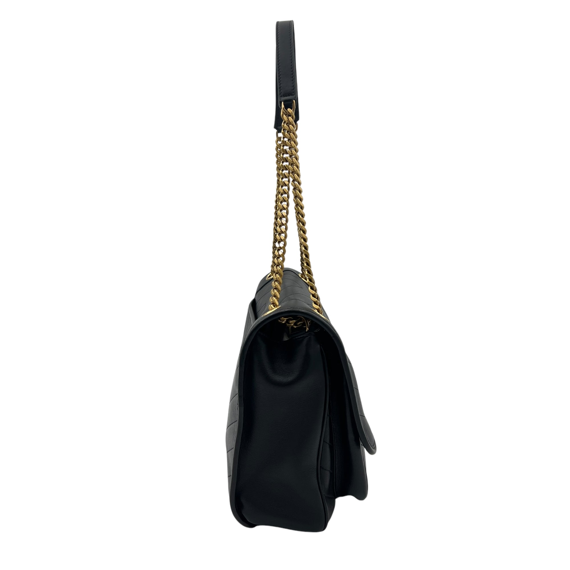 Niki Medium Black Shoulder Bag in Lambskin, Gold hardware - Image 5