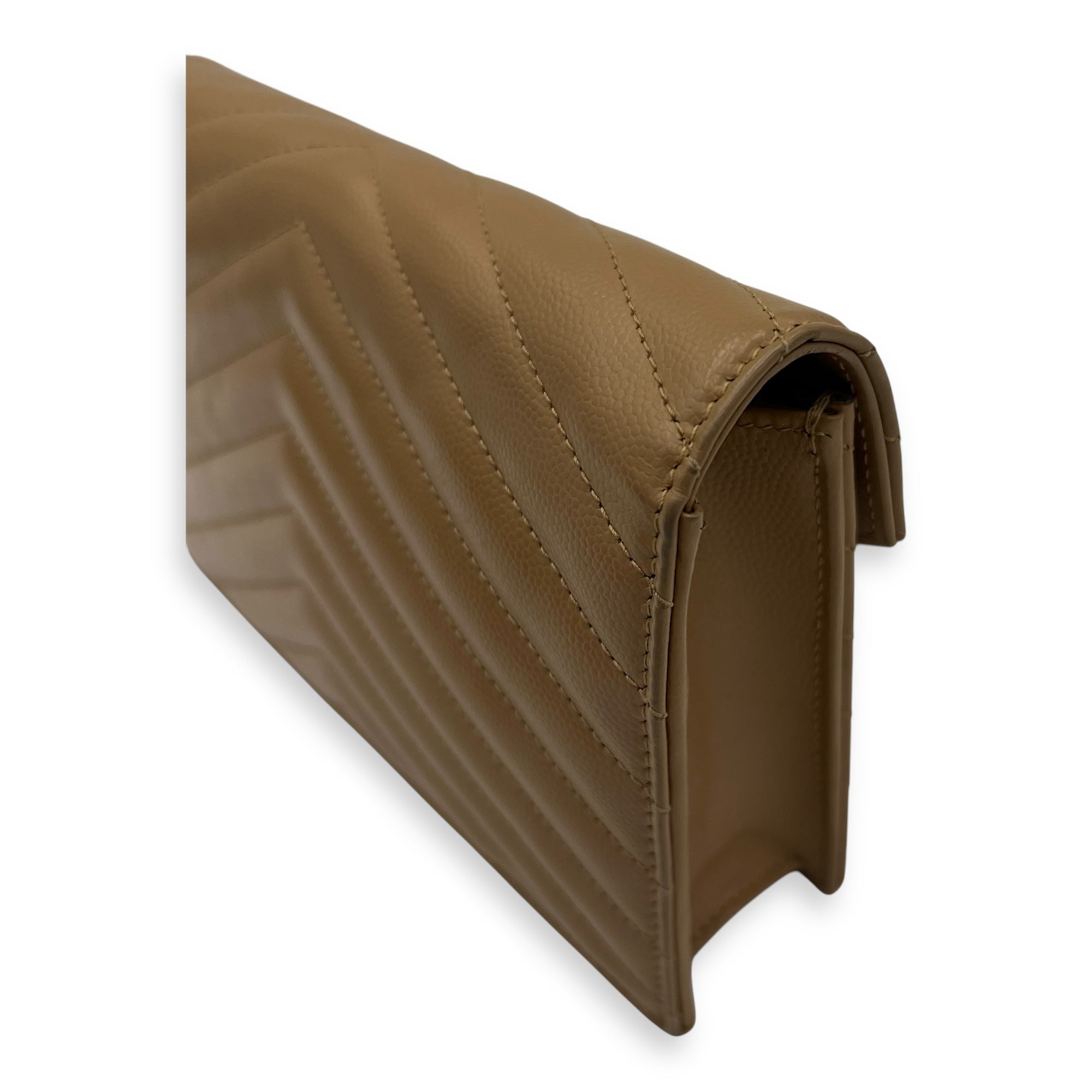 Cassandre Wallet On Chain Beige in Calfskin, Gold hardware - Image 12