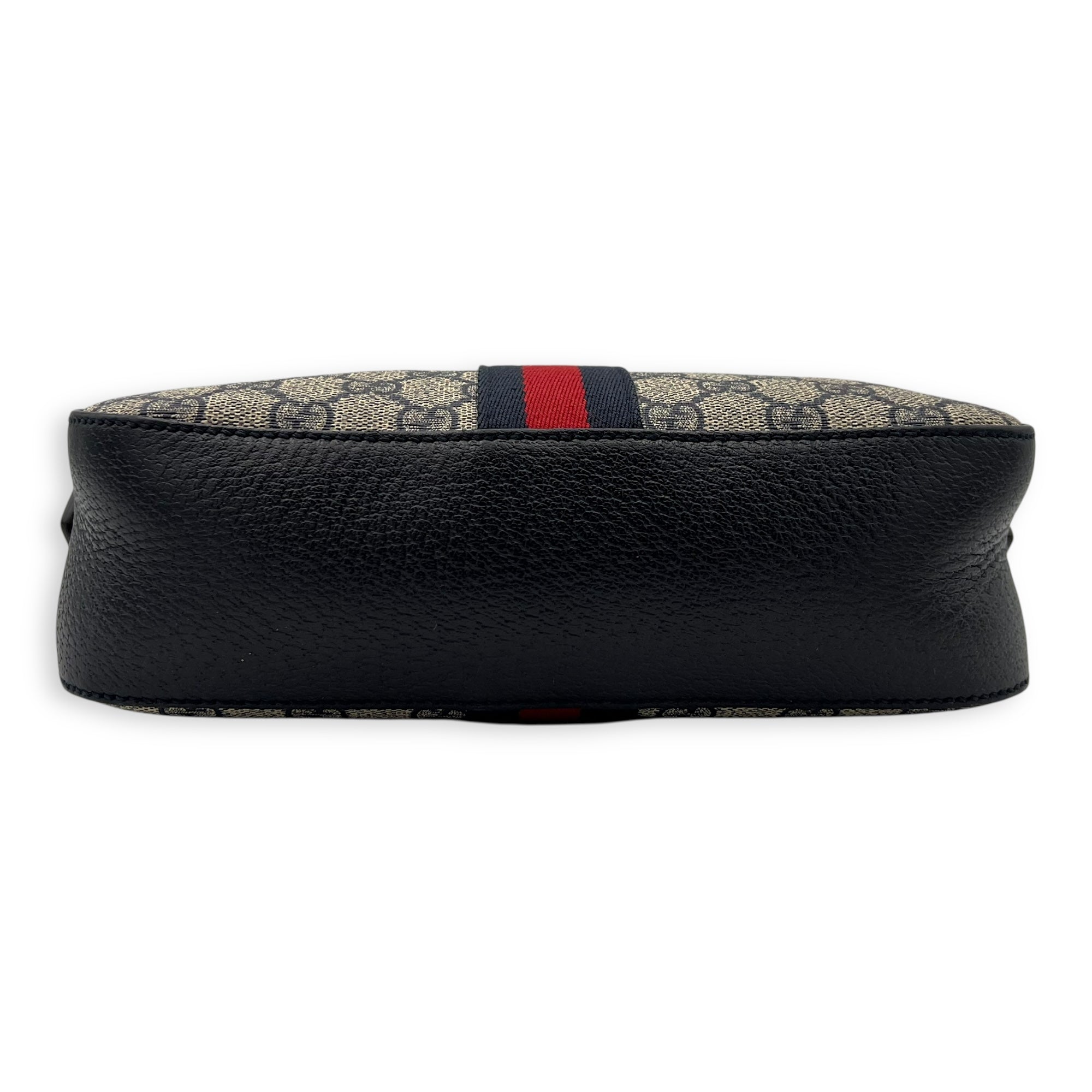 Ophidia Crossbody Bag Blue in Coated Canvas, Silver hardware - Image 6