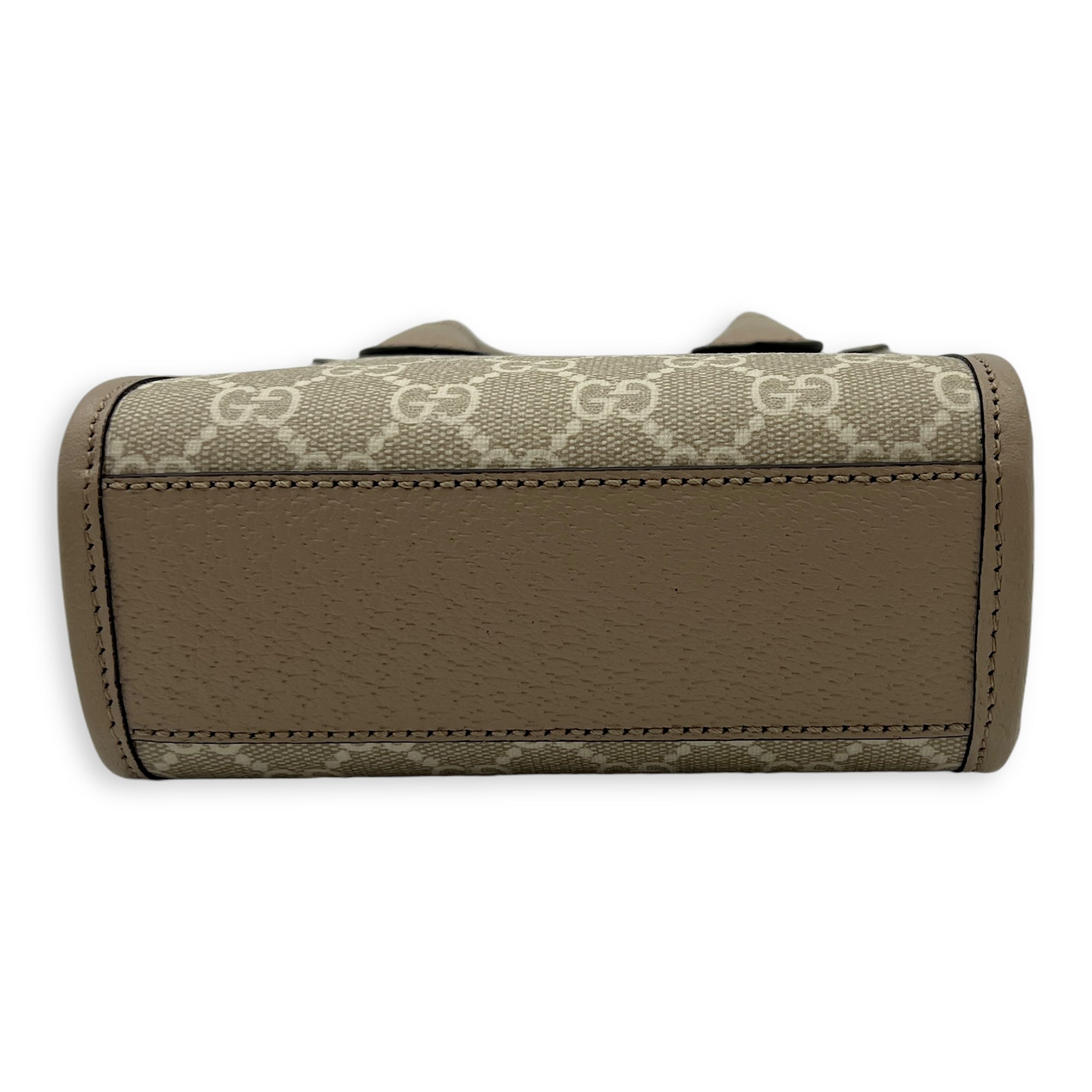 Interlocking G Tote Bag Mini Beige in Coated Canvas, Brushed Gold hardware - Image 6