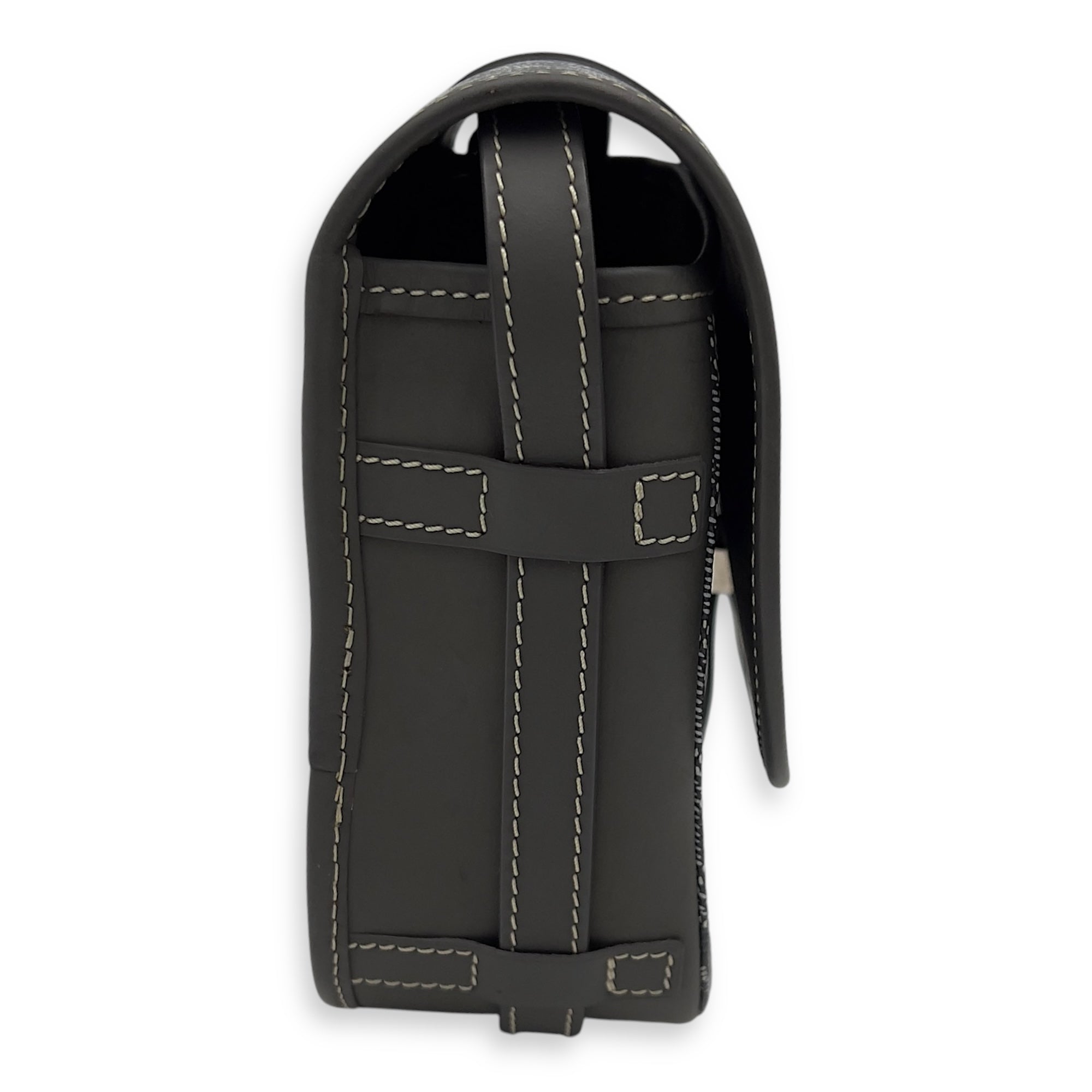 Belvedere Crossbody Bag Grey in Coated Canvas, Silver hardware - Image 4