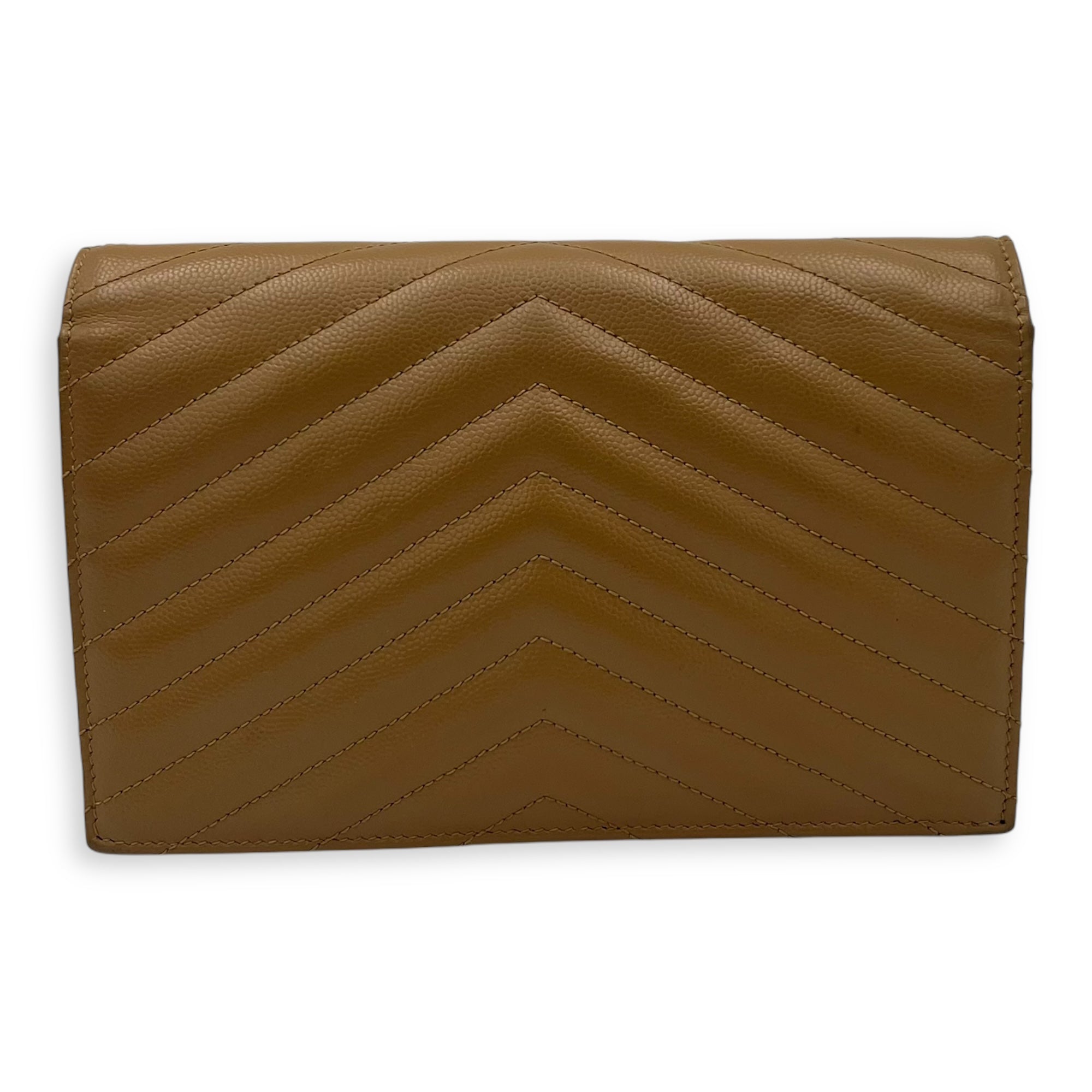 Cassandre Wallet On Chain Beige in Calfskin, Gold hardware - Image 3