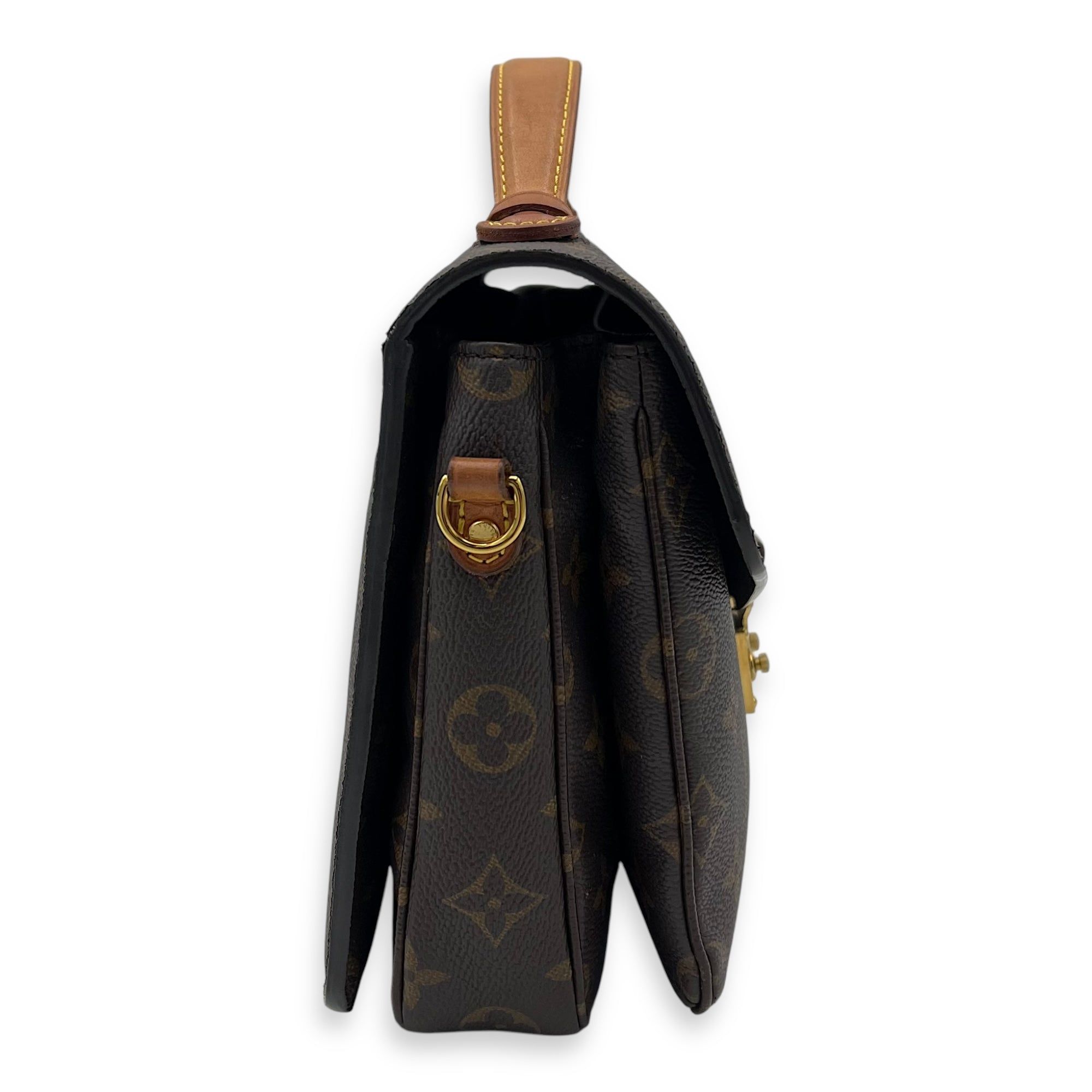 Metis Brown Crossbody Bag in Monogram Coated Canvas, Gold hardware - Image 4