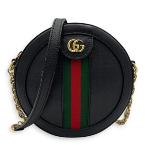 Ophidia Crossbody Bag Black in Calfskin, Gold hardware