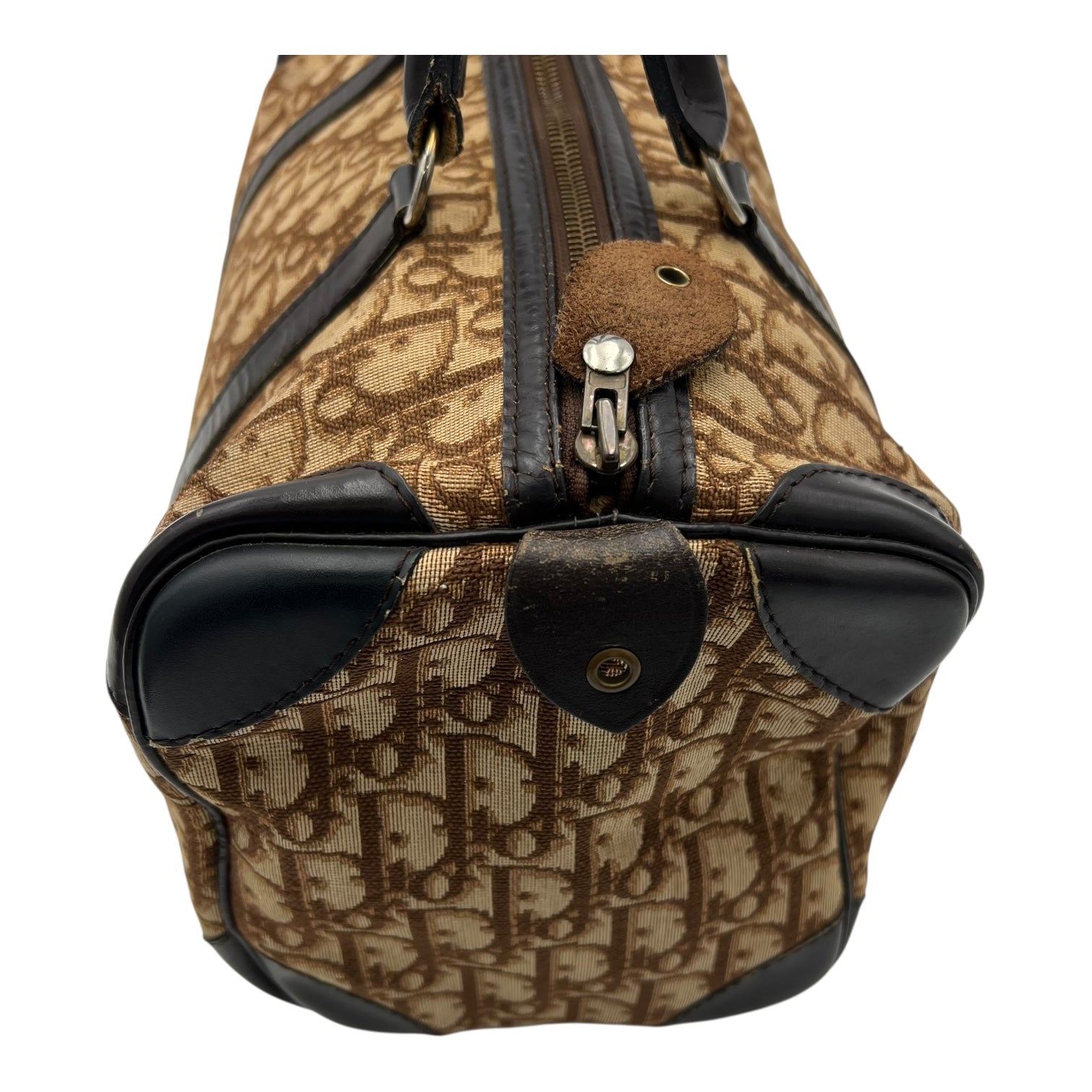 Trotteur Top Handle Bag Brown in Coated Canvas, Silver hardware - Image 10