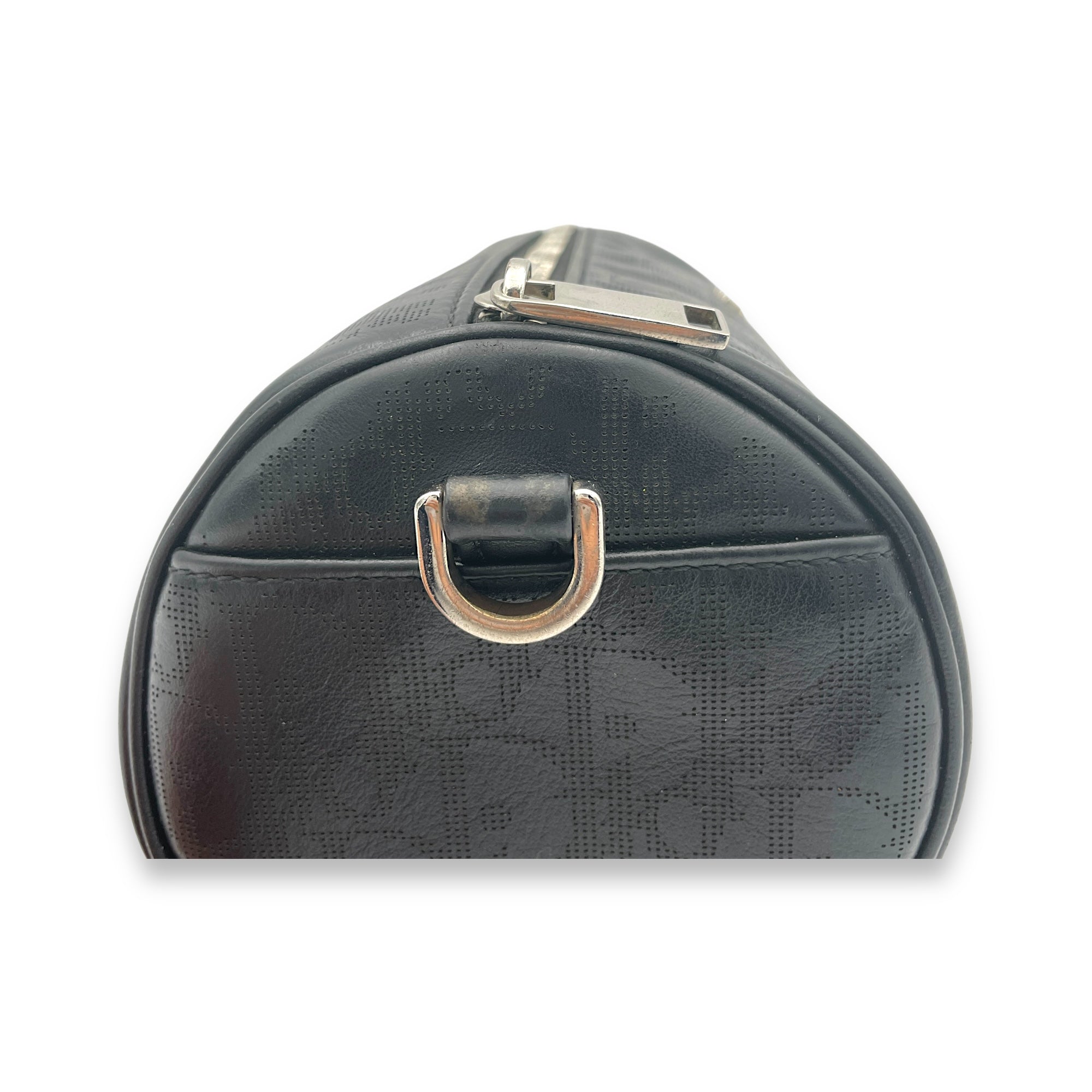 Roller Crossbody Bag Black in Calfskin, Silver hardware - Image 9
