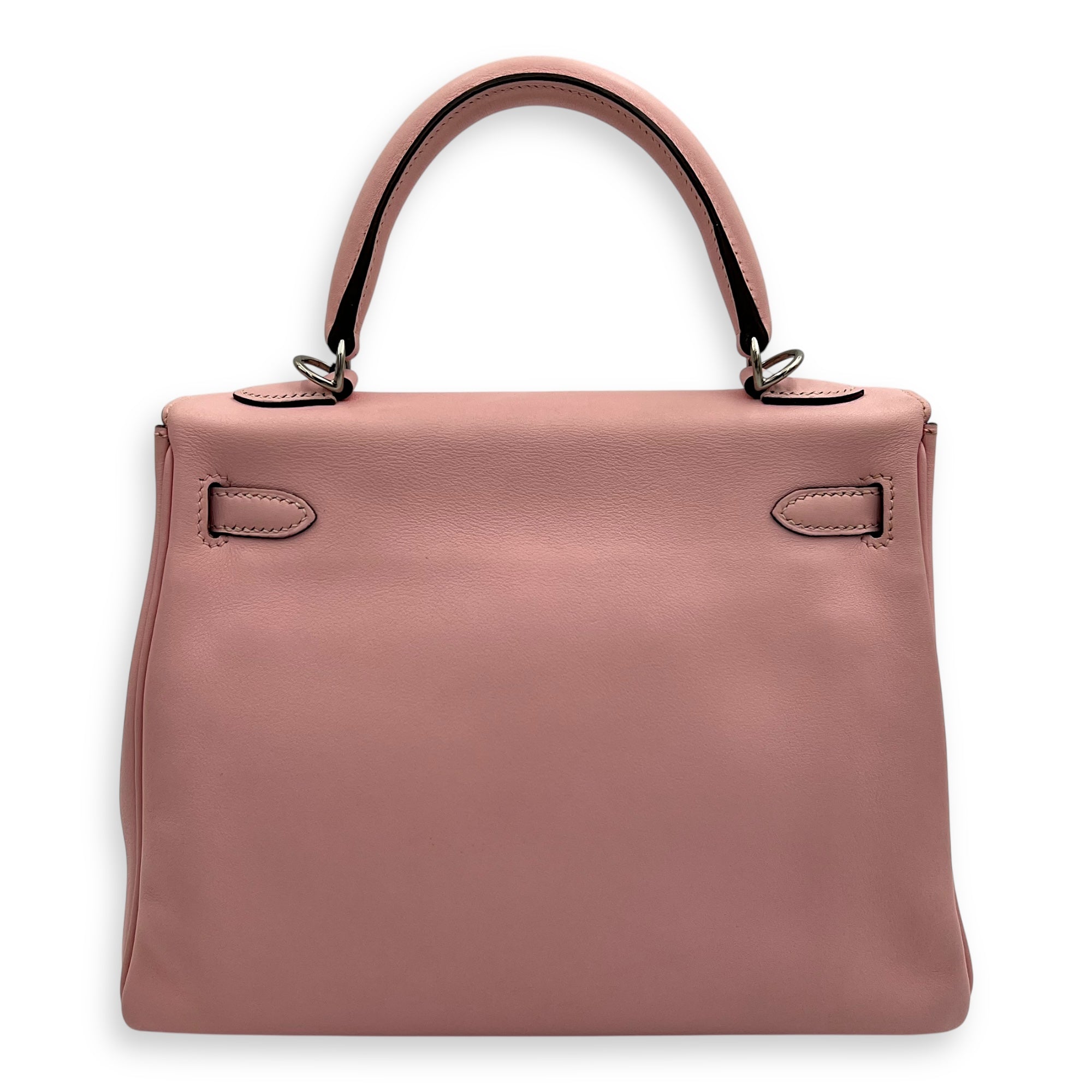 Kelly 25 Sakura Pink Top Handle Bag in Swift, Palladium hardware - Image 3