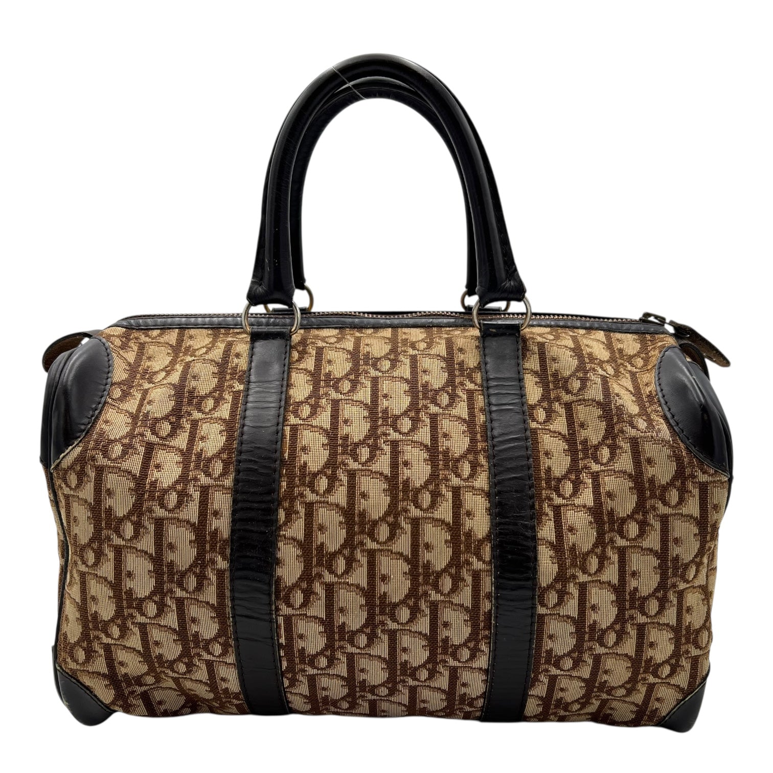 Trotteur Top Handle Bag Brown in Coated Canvas, Silver hardware