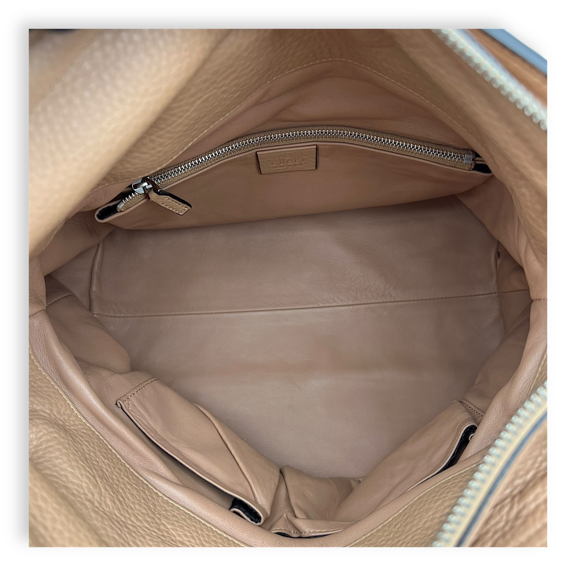 Studded 2 Way Brown Top Handle Bag in Calfskin, Gold hardware - Image 7