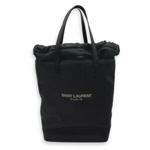 Teddy Tote Bag Black in Raffia, Silver hardware