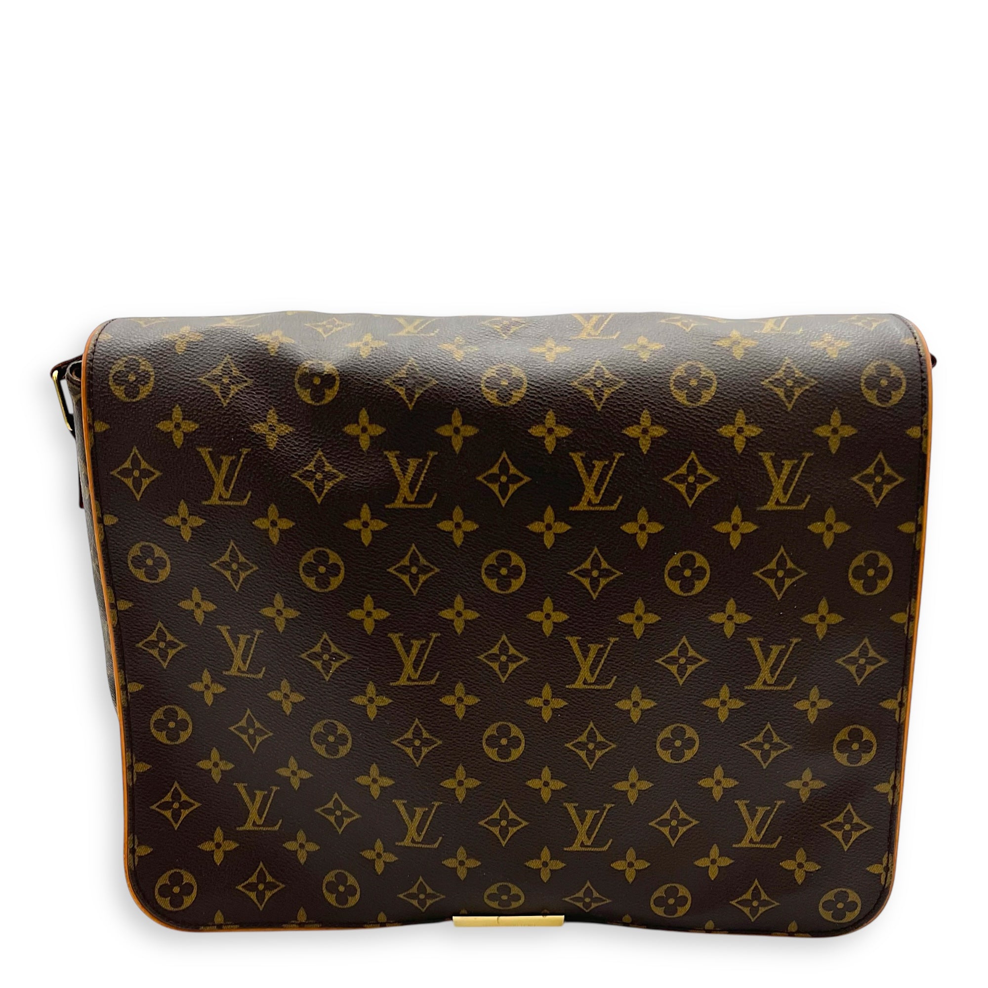 Valmy GM Brown Messenger in Monogram Coated Canvas, Gold hardware