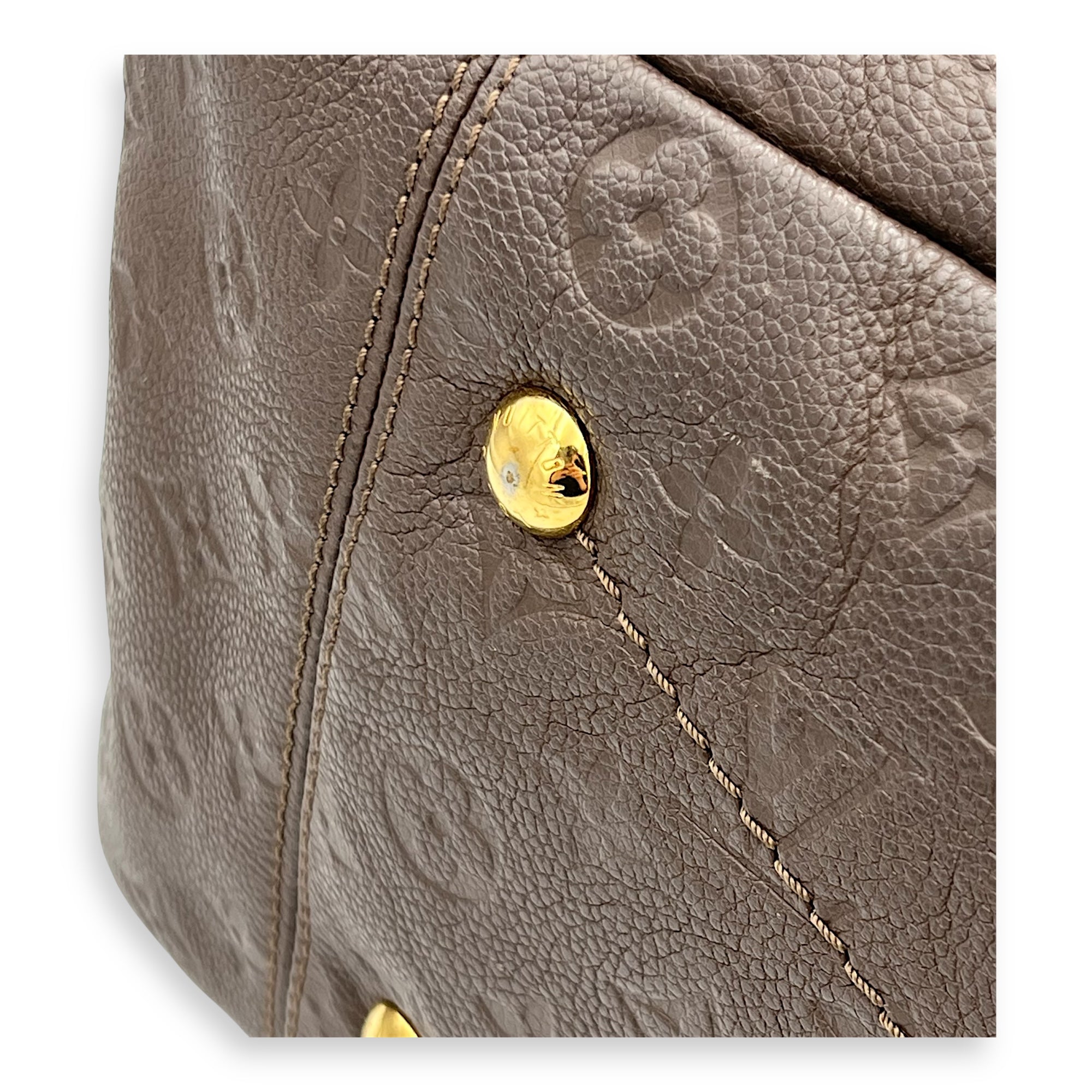Artsy Shoulder Bag Brown in Empreinte Leather, Gold hardware - Image 13