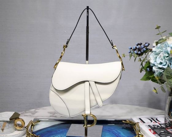 Saddle Bag With Strap Latte Grained Calfskin - Image 3