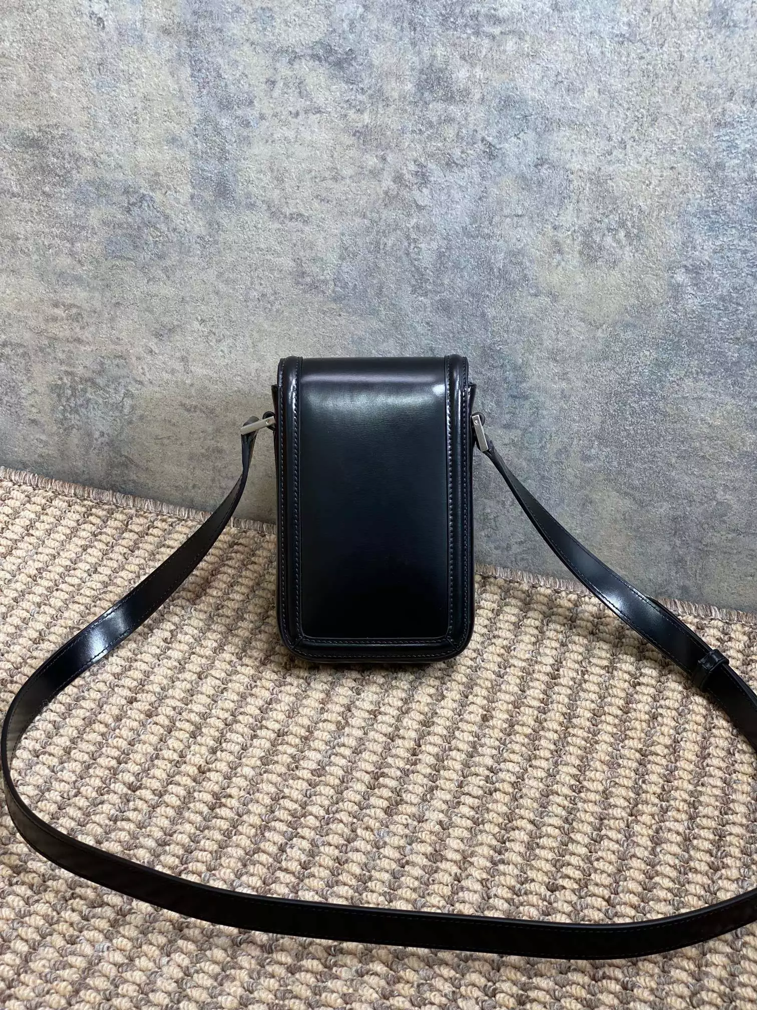 Solferino Mini in Black Smooth Leather - YB066 - Repbags.ru - Image 8