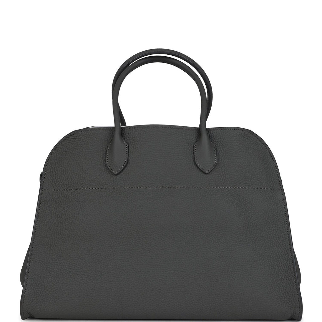 The Row Soft Margaux 15 Bag Timouse Grey Calfskin Silver Hardware