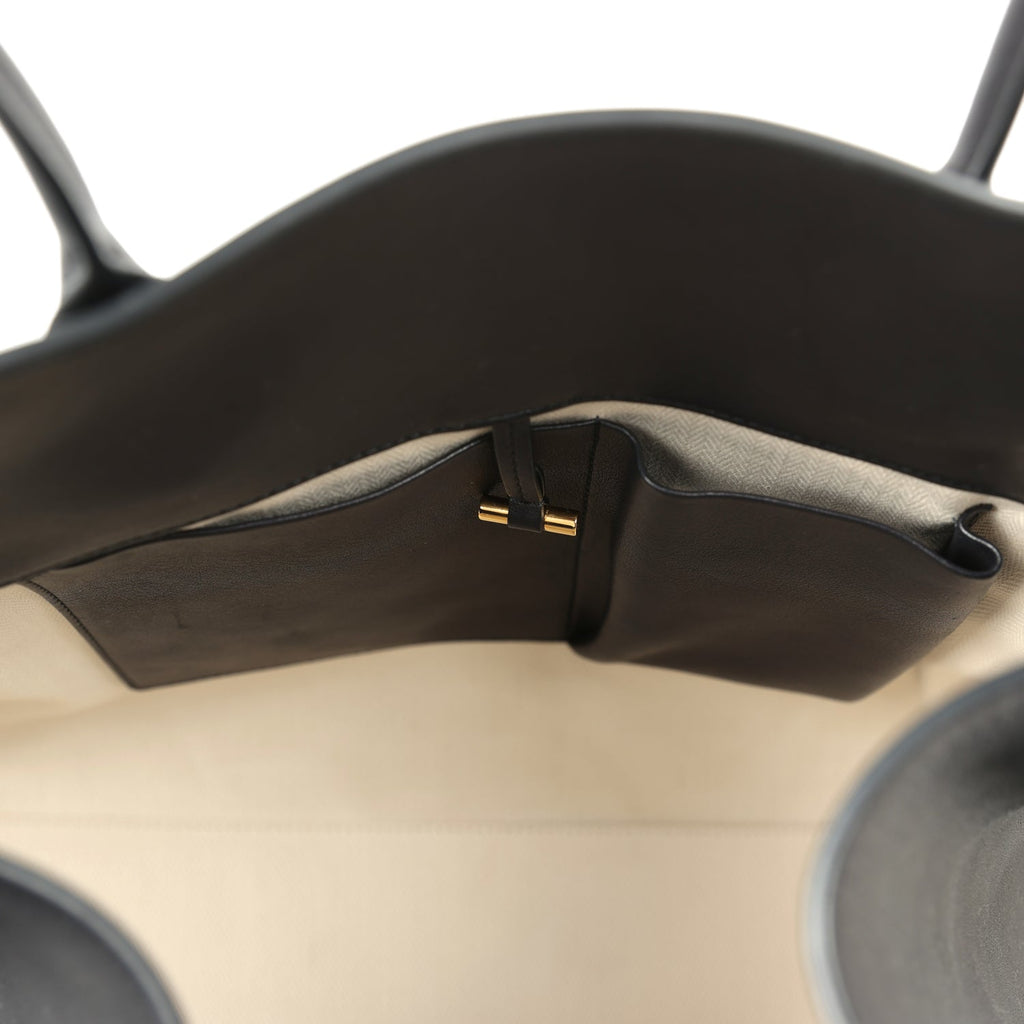 Pre-owned The Row Soft Margaux 17 Bag Black Saddle Gold Hardware - Image 12