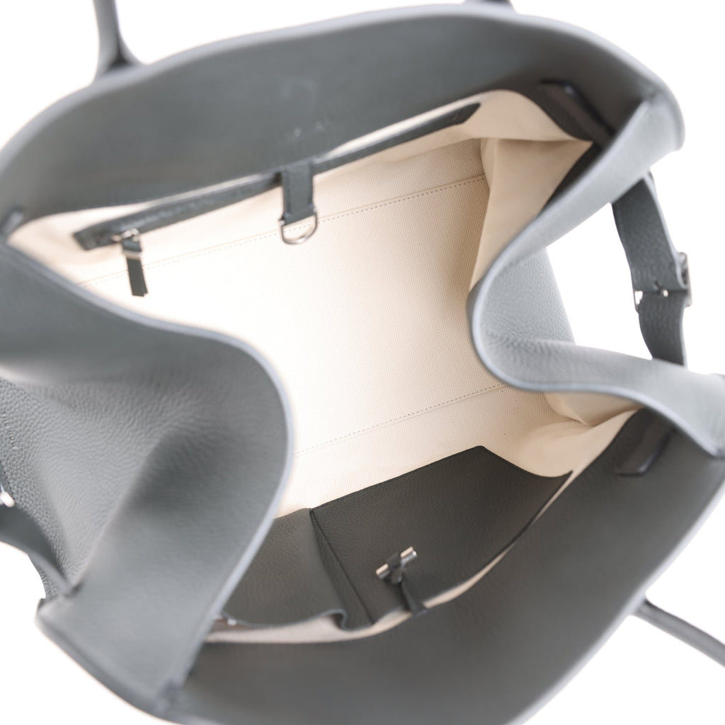 The Row Soft Margaux 15 Bag Dark Pine Calfskin Silver Hardware - Image 10