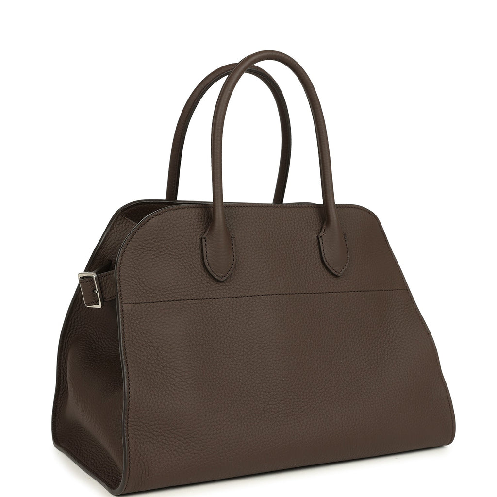 The Row Soft Margaux 12 Bag Deep Brown Calfskin Silver Hardware - Image 3