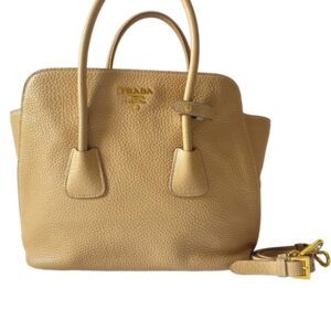 Prada Beige Vitello Daino Tote Bag