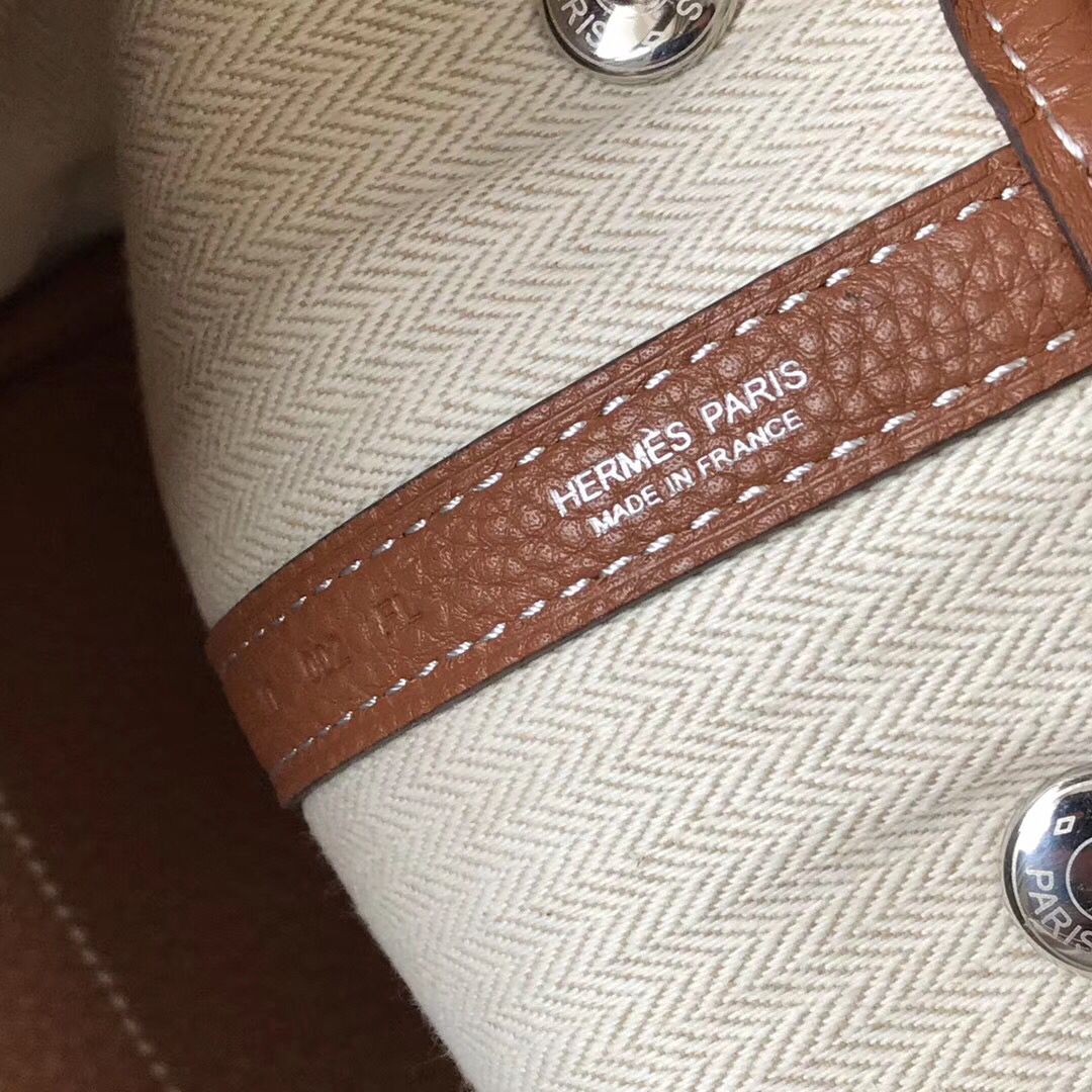 Hermes Garden Party 36 Bag In Gold Clemence Leather - Image 6
