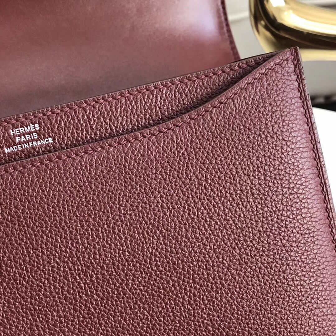 Hermes 2002 20cm Bag In Bordeaux Evercolor Calfskin - Image 8