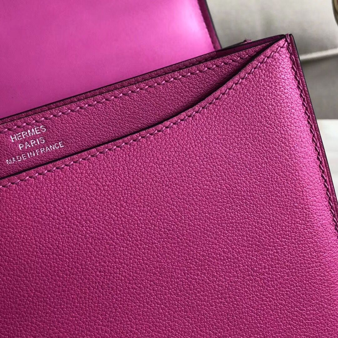 Hermes 2002 20cm Bag In Rose Purple Evercolor Calfskin - Image 8