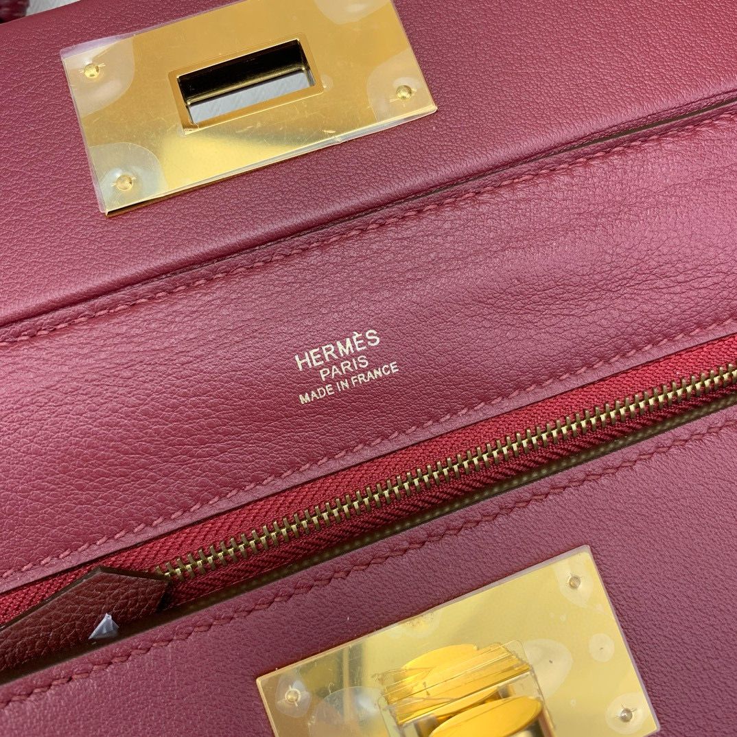 Hermes 24/24 Mini 21 Handmade Bag in Rouge H Evercolor Leather - Image 13