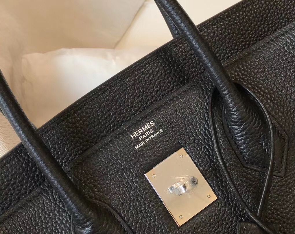 Hermes Birkin 30cm Bag In Black Clemence Leather PHW - Image 6