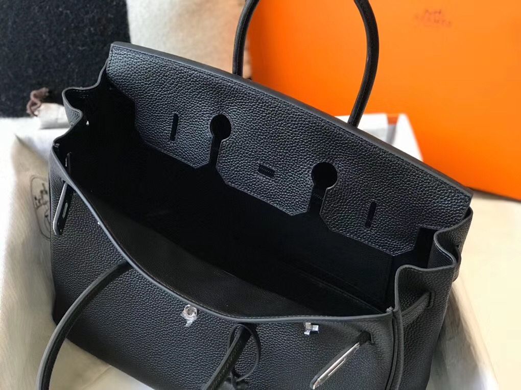 Hermes Birkin 30cm Bag In Black Clemence Leather PHW - Image 8