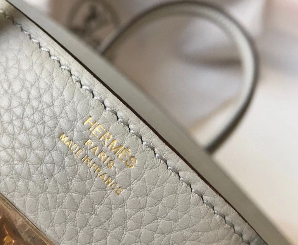 Hermes Birkin 30cm Bag In Pearl Grey Clemence Leather GHW - Image 5