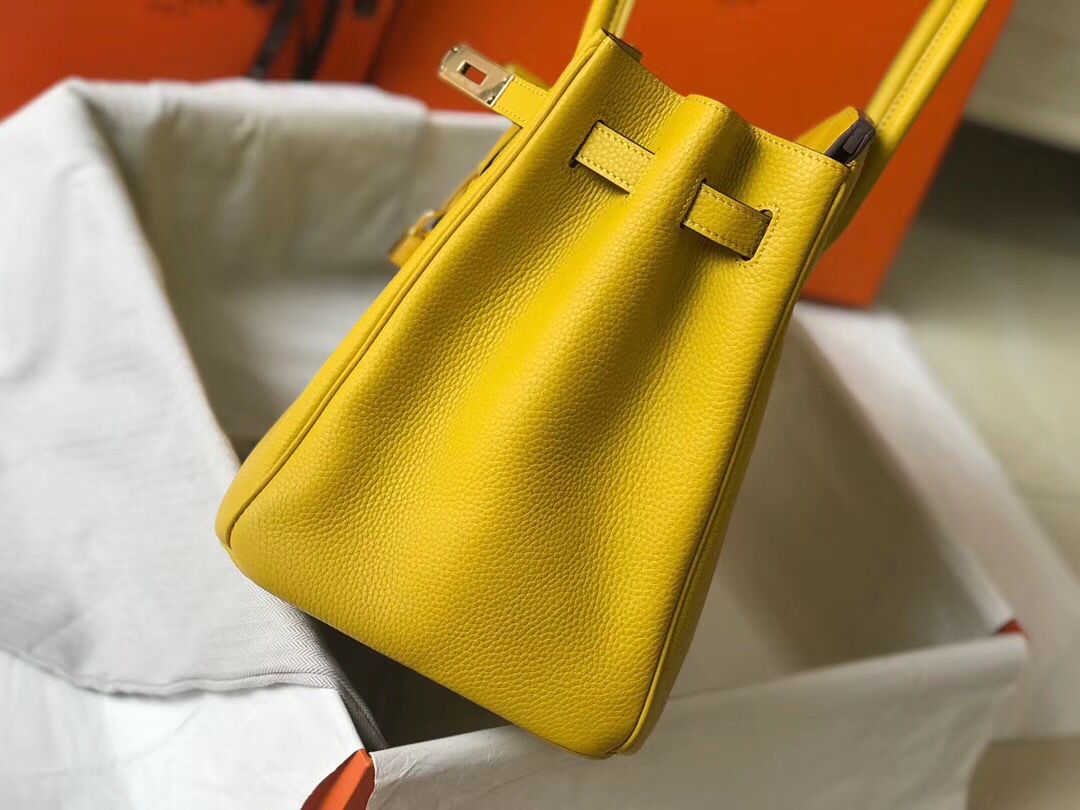 Hermes Birkin 35cm Bag In Yellow Clemence Leather GHW - Image 4