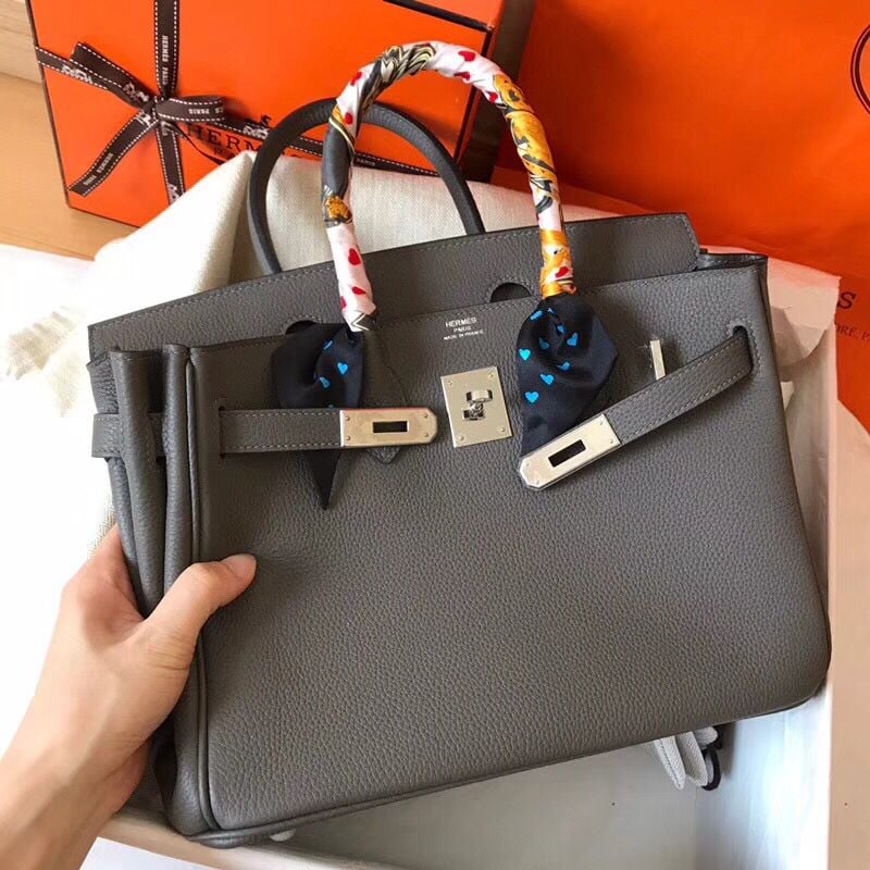 Hermes Birkin 30 Handmade Bag In Ardoise Clemence Leather - Image 9