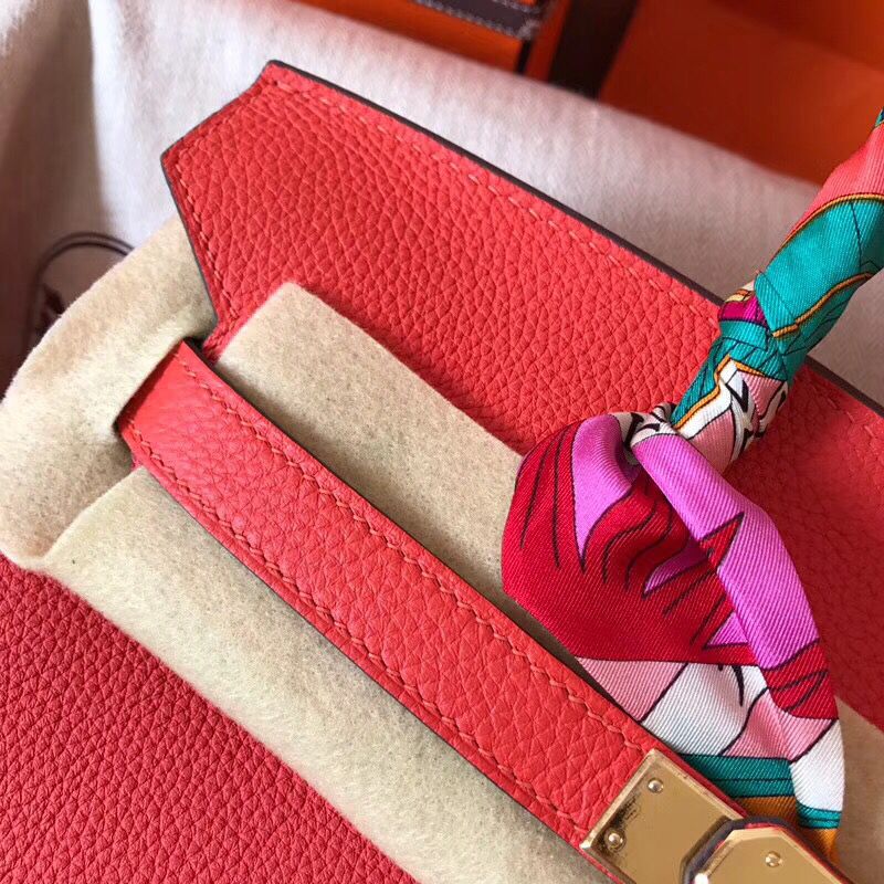 Hermes Birkin 30 Handmade Bag In Rose Extreme Clemence Leather - Image 9