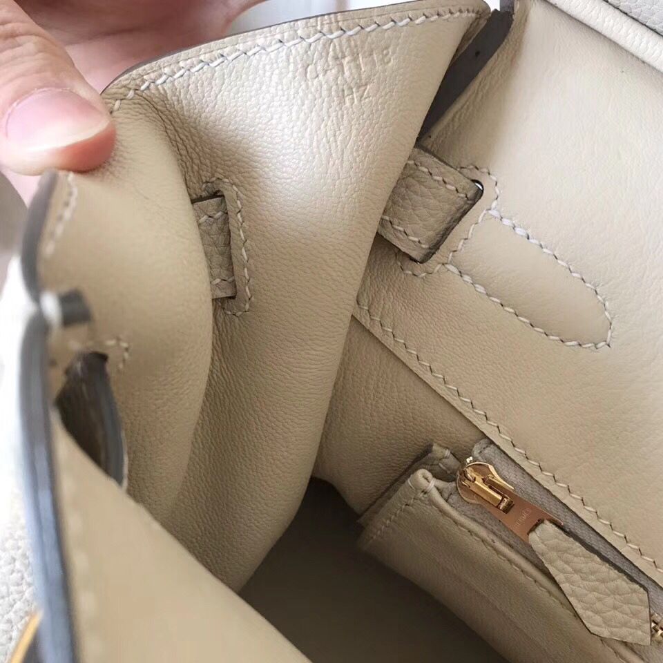 Hermes Birkin 30 Handmade Bag In White Clemence Leather - Image 5