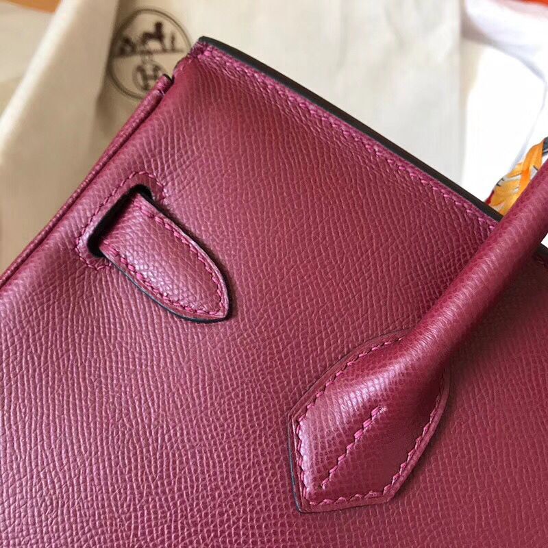 Hermes Birkin 30 Handmade Bag In Bordeaux Epsom Leather - Image 5