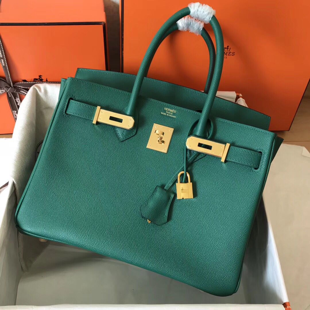 Hermes Birkin 30 Handmade Bag In Malachite Epsom Leather - Image 8