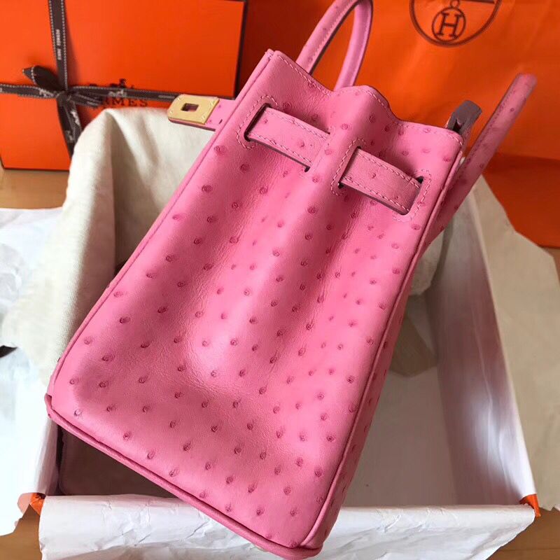 Hermes Birkin 30 Handmade Bag In Pink Ostrich Skin - Image 5