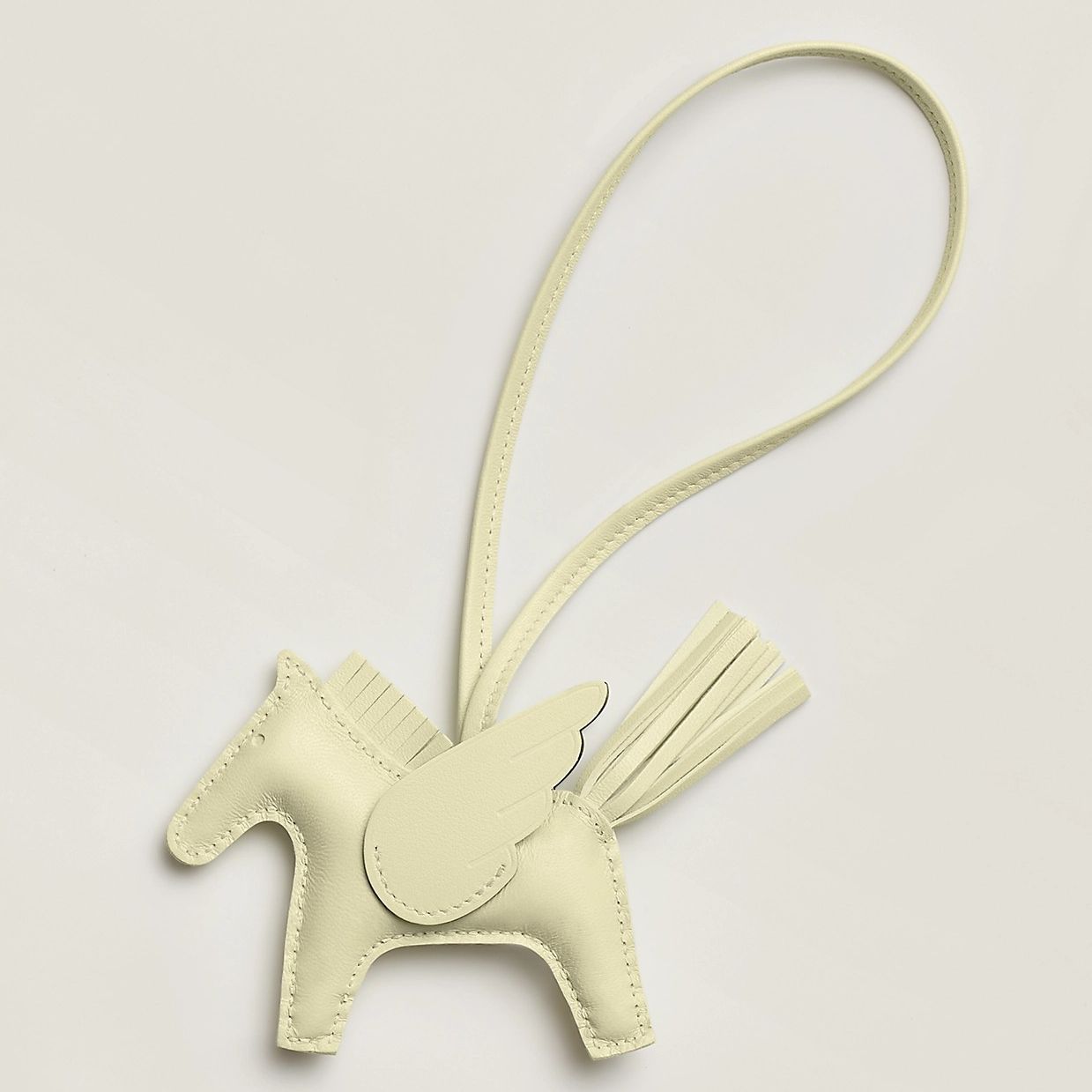 Hermes Rodeo Pegase PM Bag Charm in Jaune Milton Lambskin