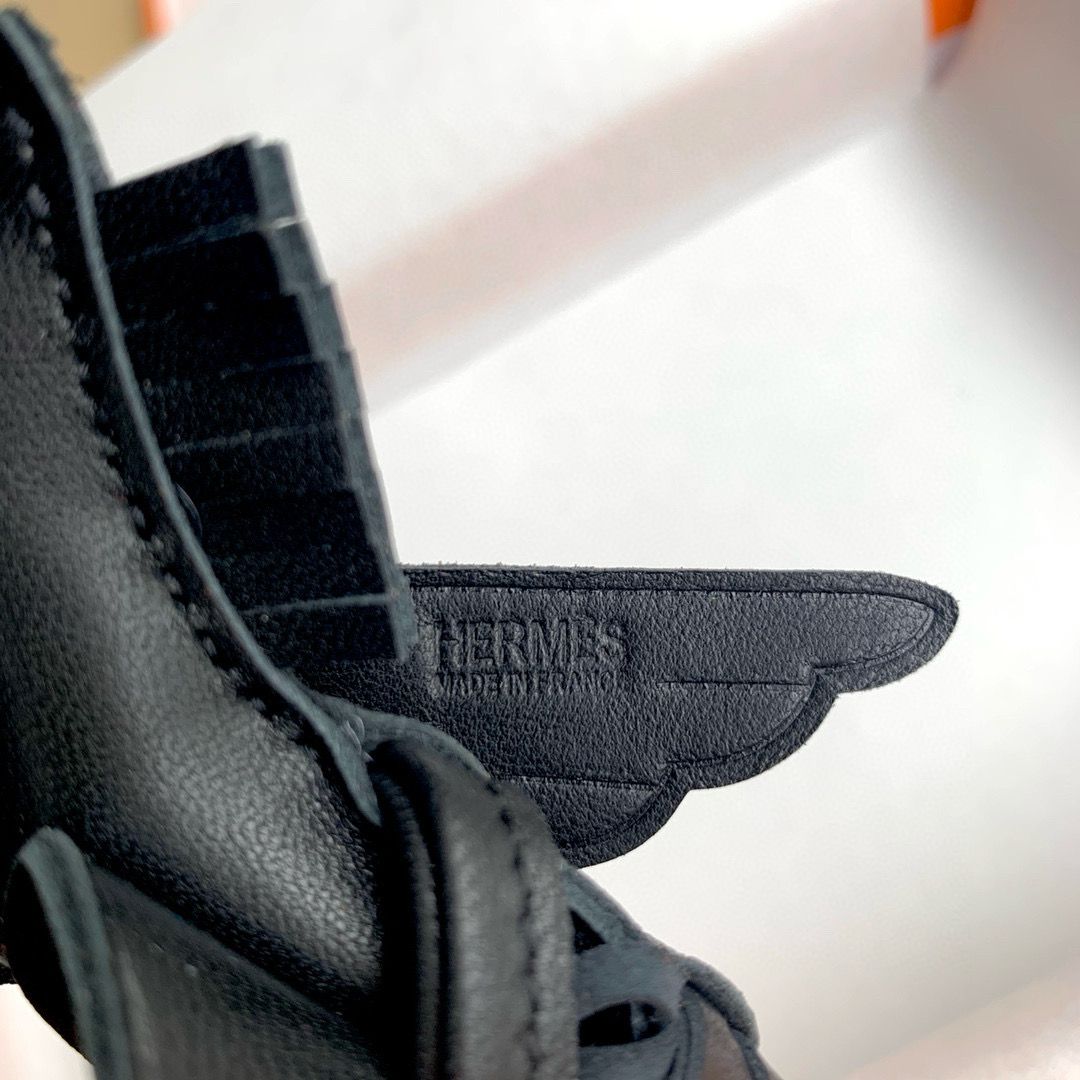Hermes Rodeo Pegase PM Bag Charm in Black Lambskin - Image 5