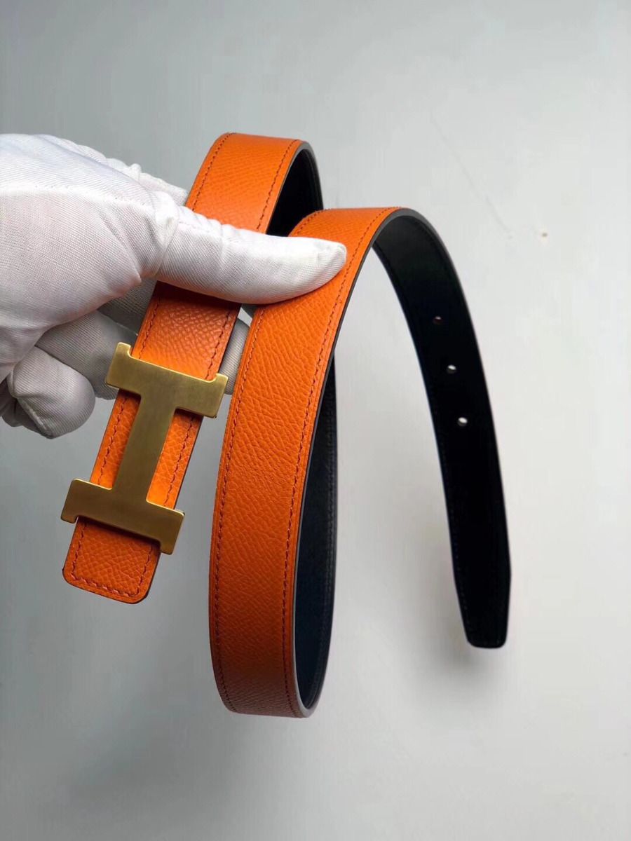 Hermes Mini Constance 24mm Reversible Belt Black/Orange - Image 6